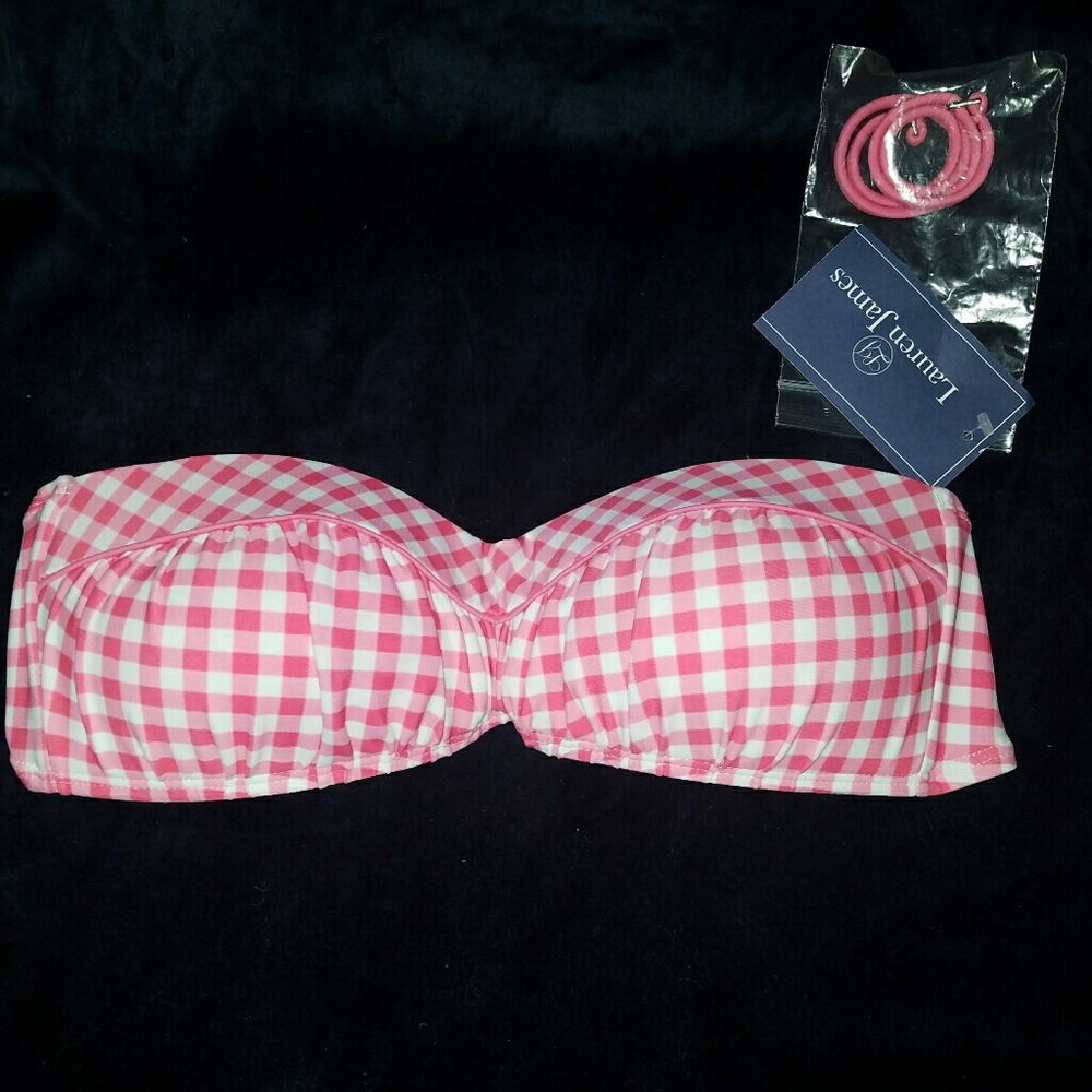 {NWT} Lauren James molded bra bikini top coral
